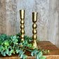 S/2 GOLD BALL CANDLESTICK HOLDERS