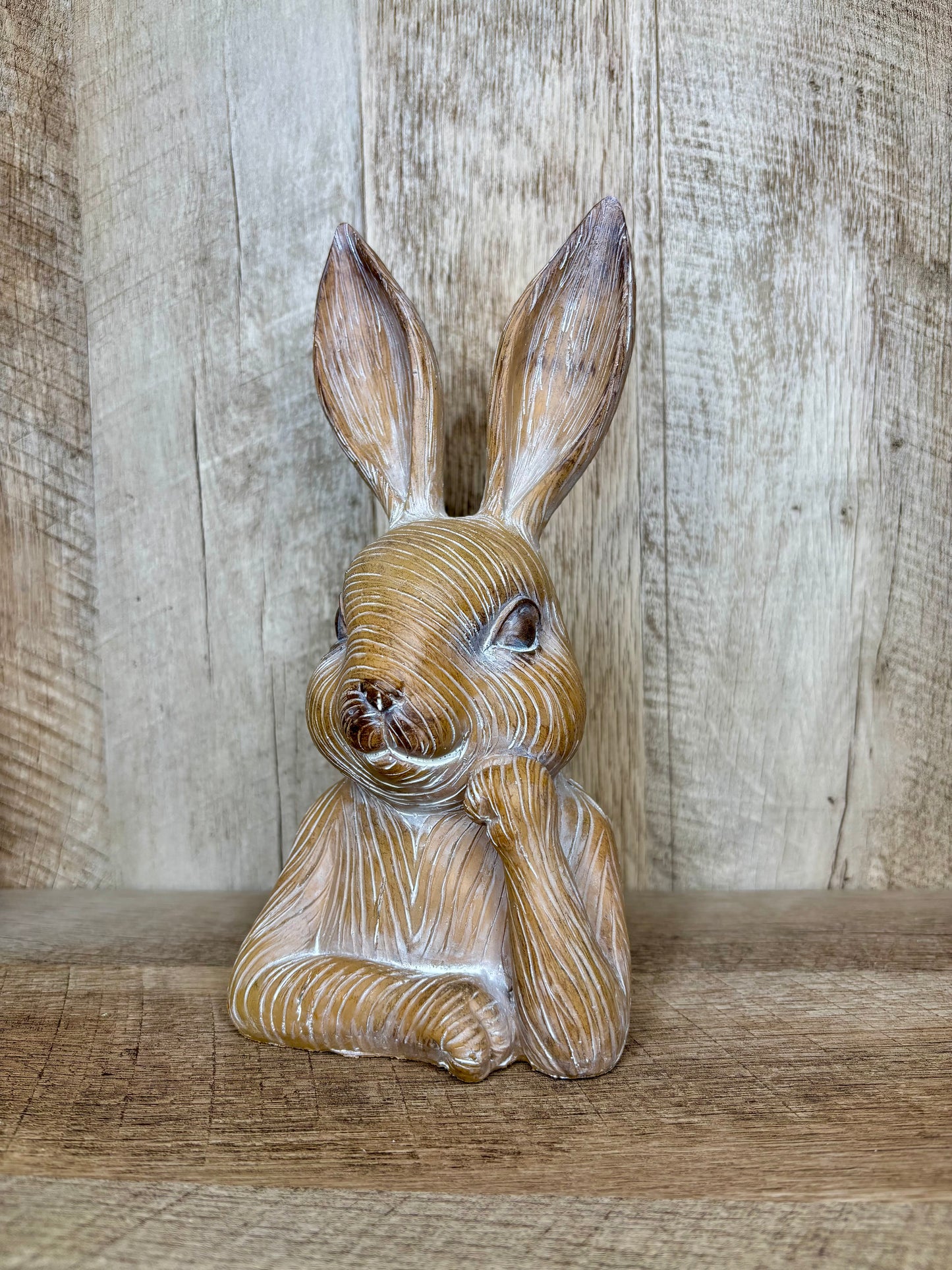 Engraved Thinking Bunny Bust