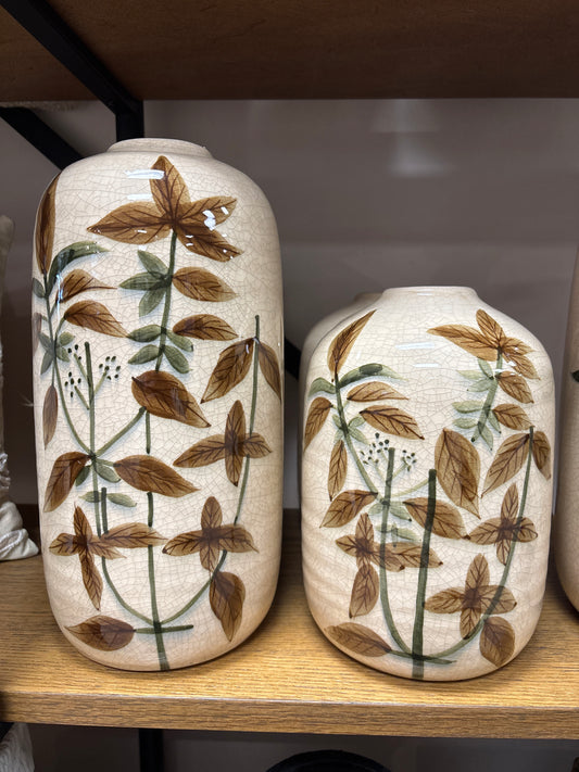 Brown Leafy Vase