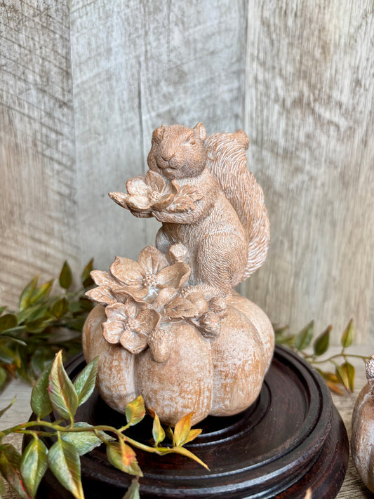 Animal On Pumpkins Figurine