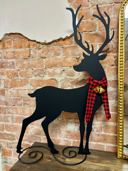 Metal Holiday Deer Figurine