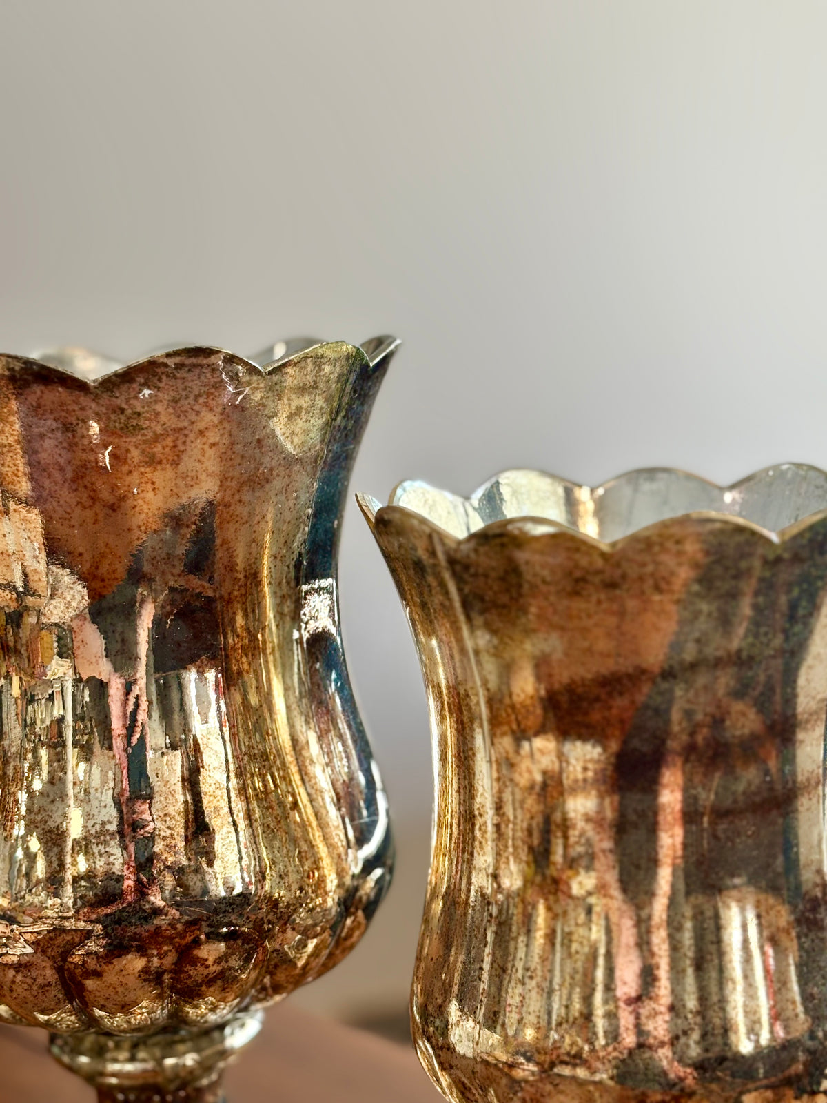 Copper Glass Candle Holder