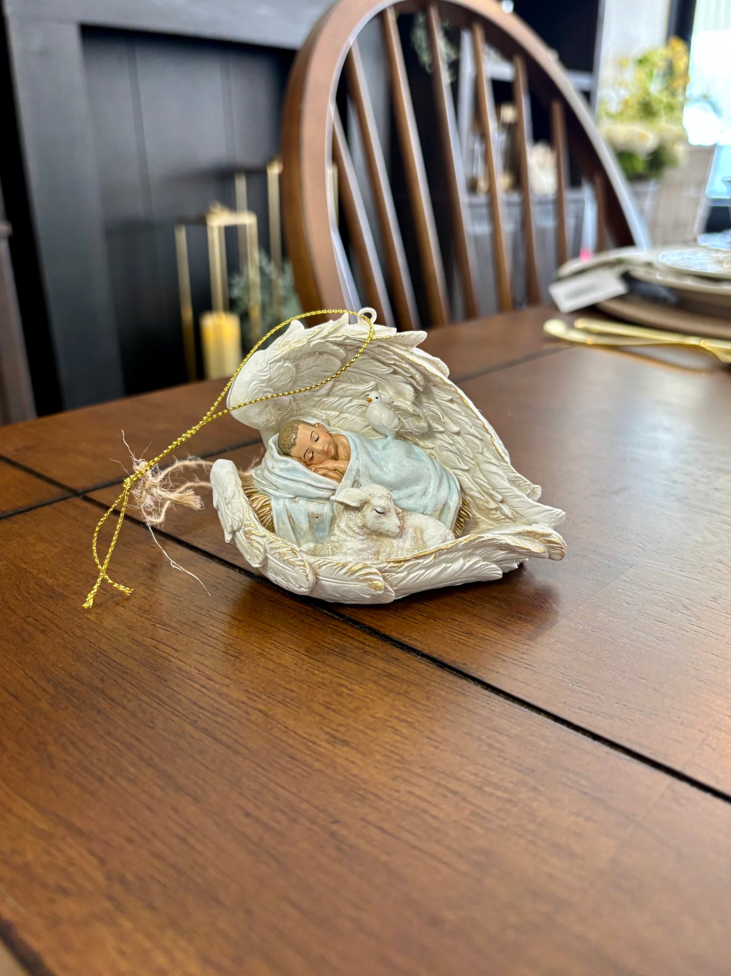 Christ Child Sleeping in Wings Ornament