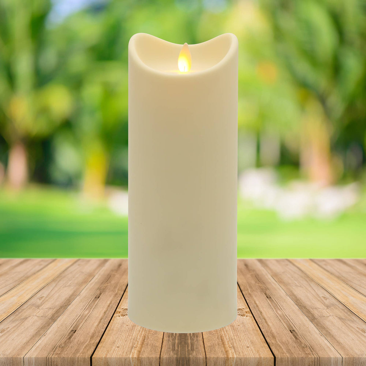 Weather Resistant Candle with Moving Flame