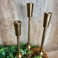 S/3 GOLD FINISH CANDLE PILLARS