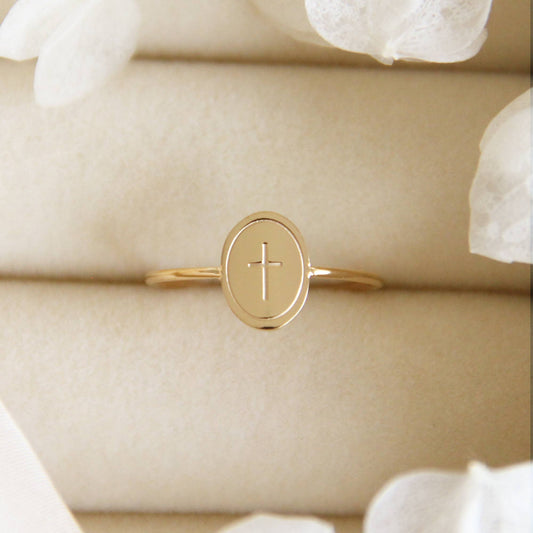 Oval Cross Ring