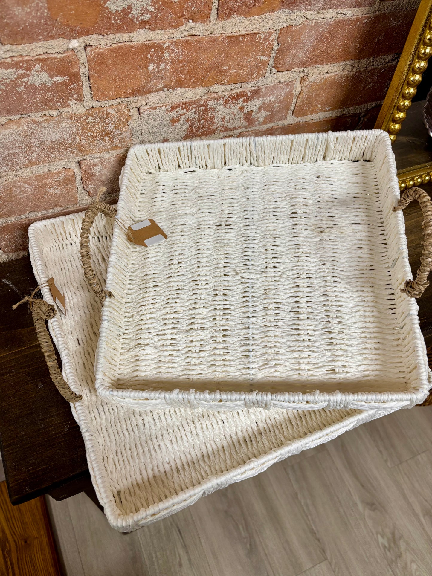 White Woven Tray
