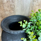 BLACK ROUND POT