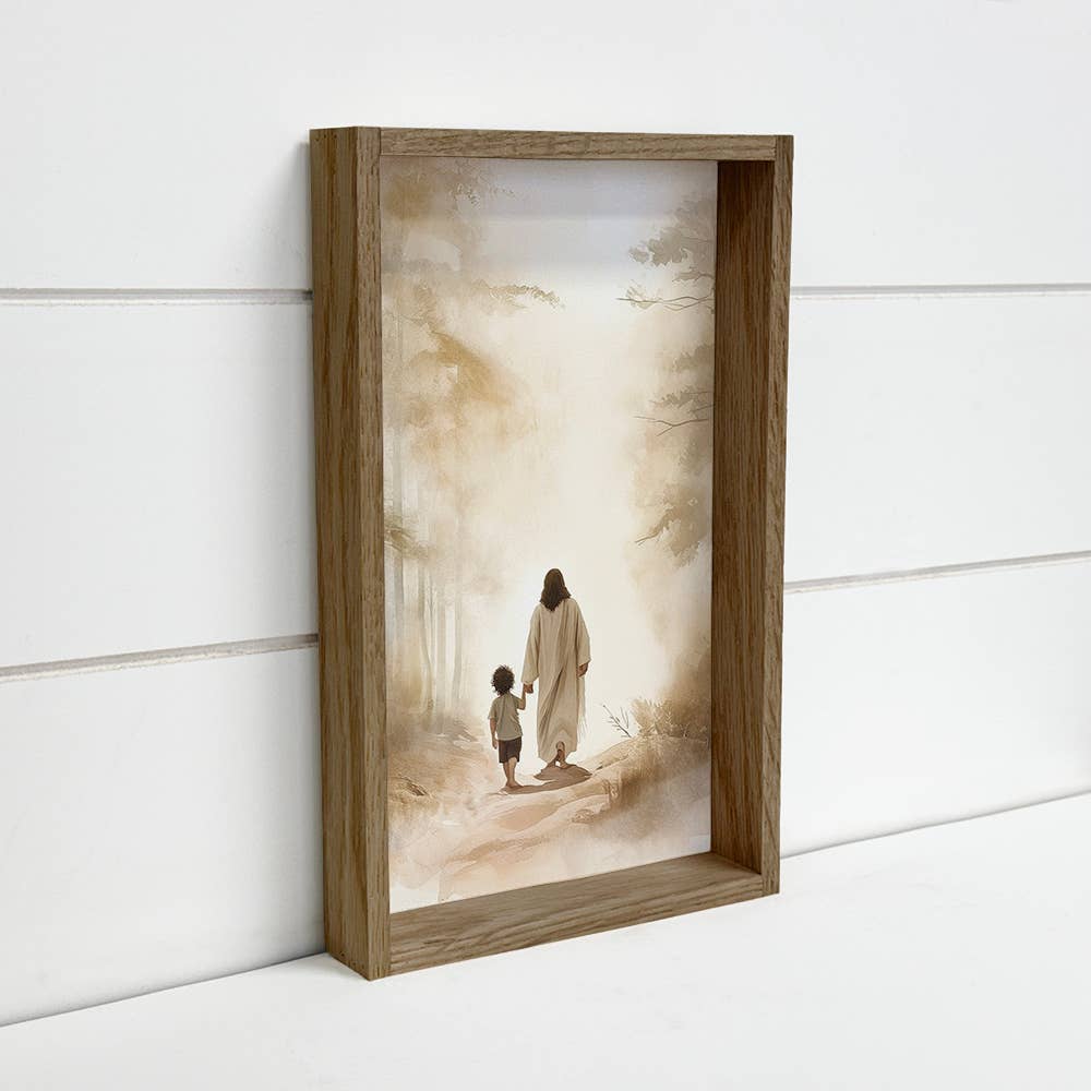 Jesus Walking with Boy