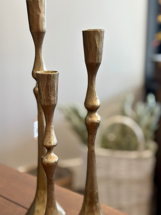 S/3 Brass Taper Candle Holders