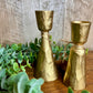 S/2 GOLD CANDLE HOLDERS
