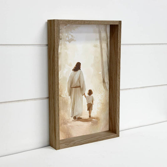 Jesus Walking with Boy