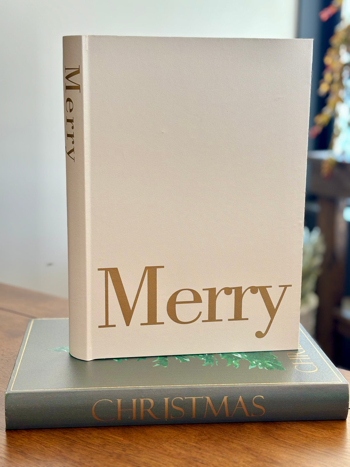 Merry Christmas Book Decor