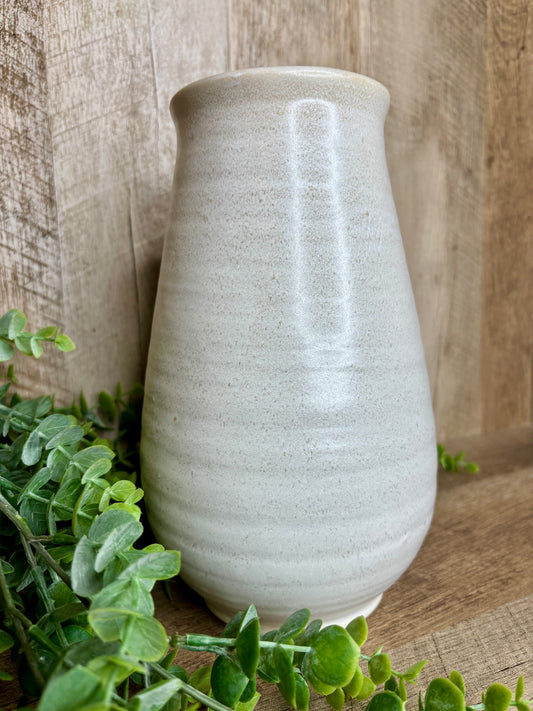 BEIGE/WHITE DECO VASE