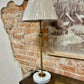 BRUSH GOLD LAMP W/ MARBLE BASE
