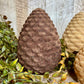 6" LT BRN/DK BRN FLOCKED PINECONES