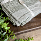 OLIVE WAFFLE TOWELS
