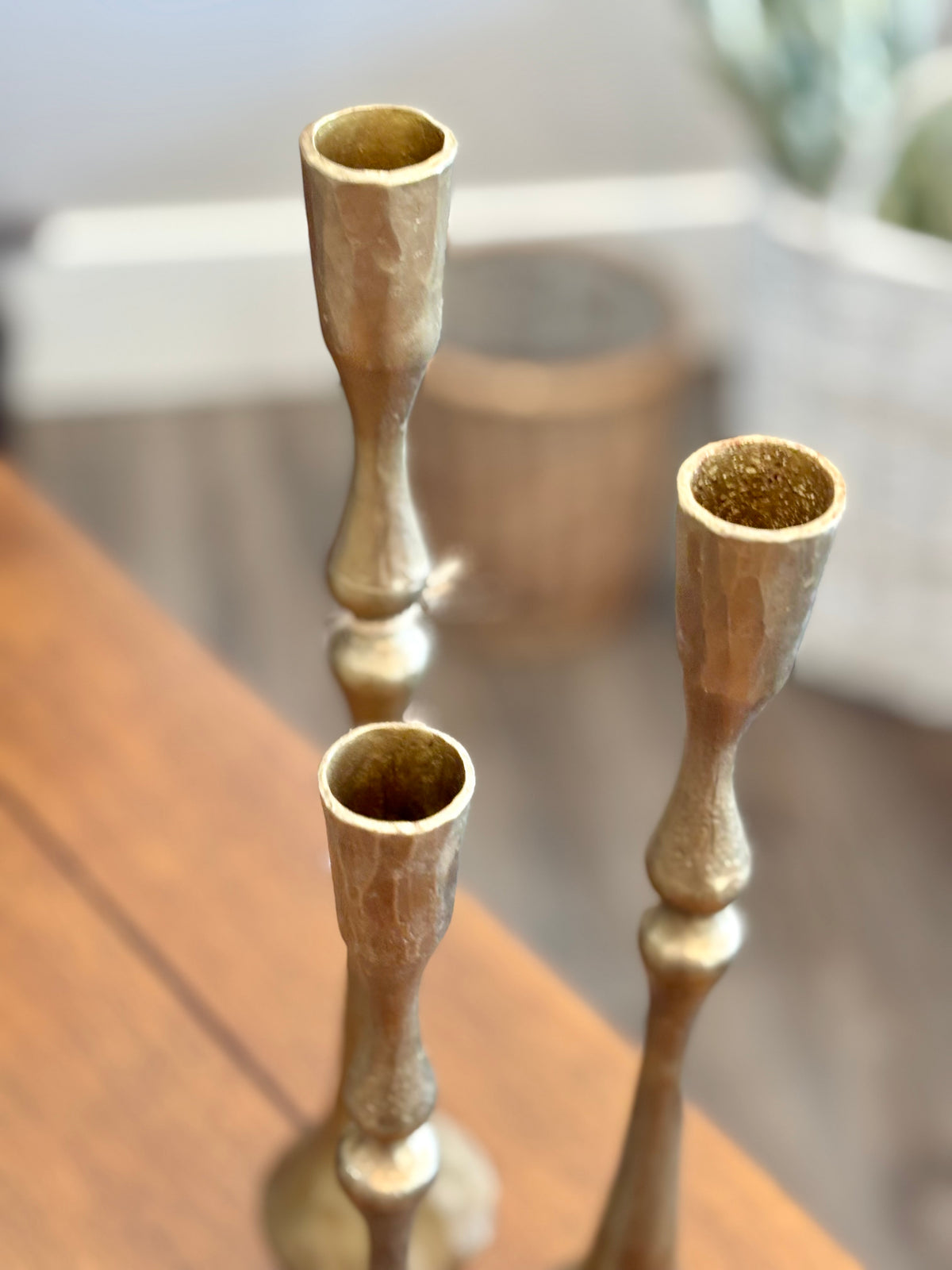 S/3 Brass Taper Candle Holders
