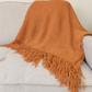 Knit Textured 50"x60" Throw Blanket with Fringe
