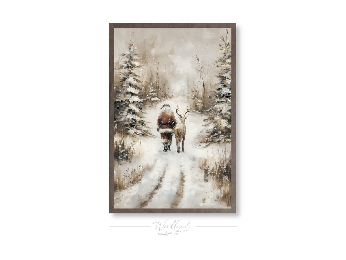 Vintage Santa Deer