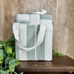 GREEN/WHITE TOWEL SET WITH BAG