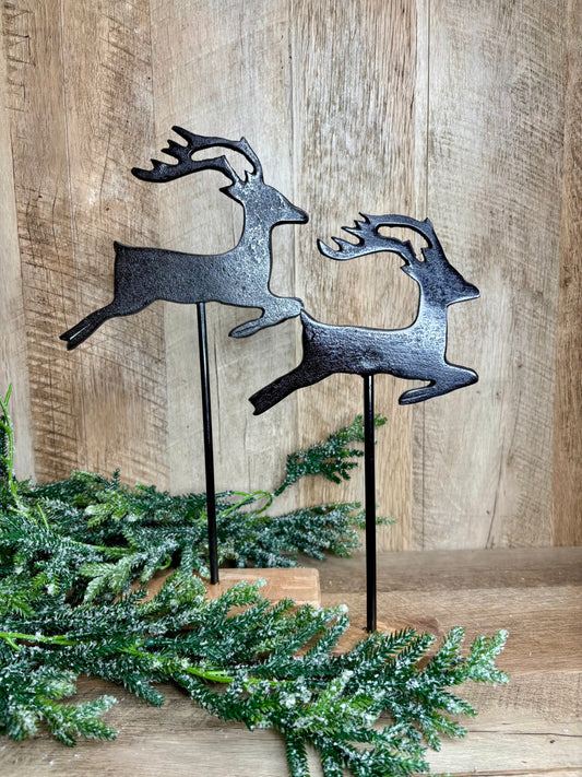 CHRISTMAS DEER STAND S/2