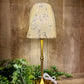 LED LAMP W/ IVORY FLORAL LAMPSHADE