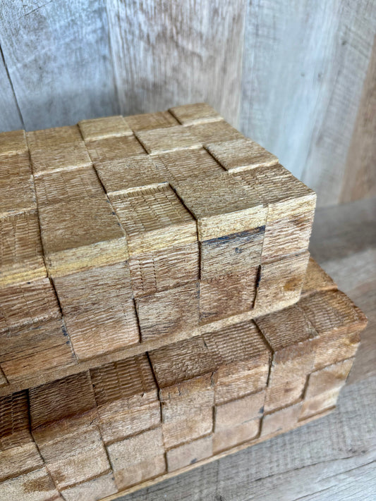 NAT. WOOD WEAVE BOXES