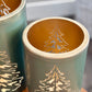 S/2 Green Tin Tree Lantern