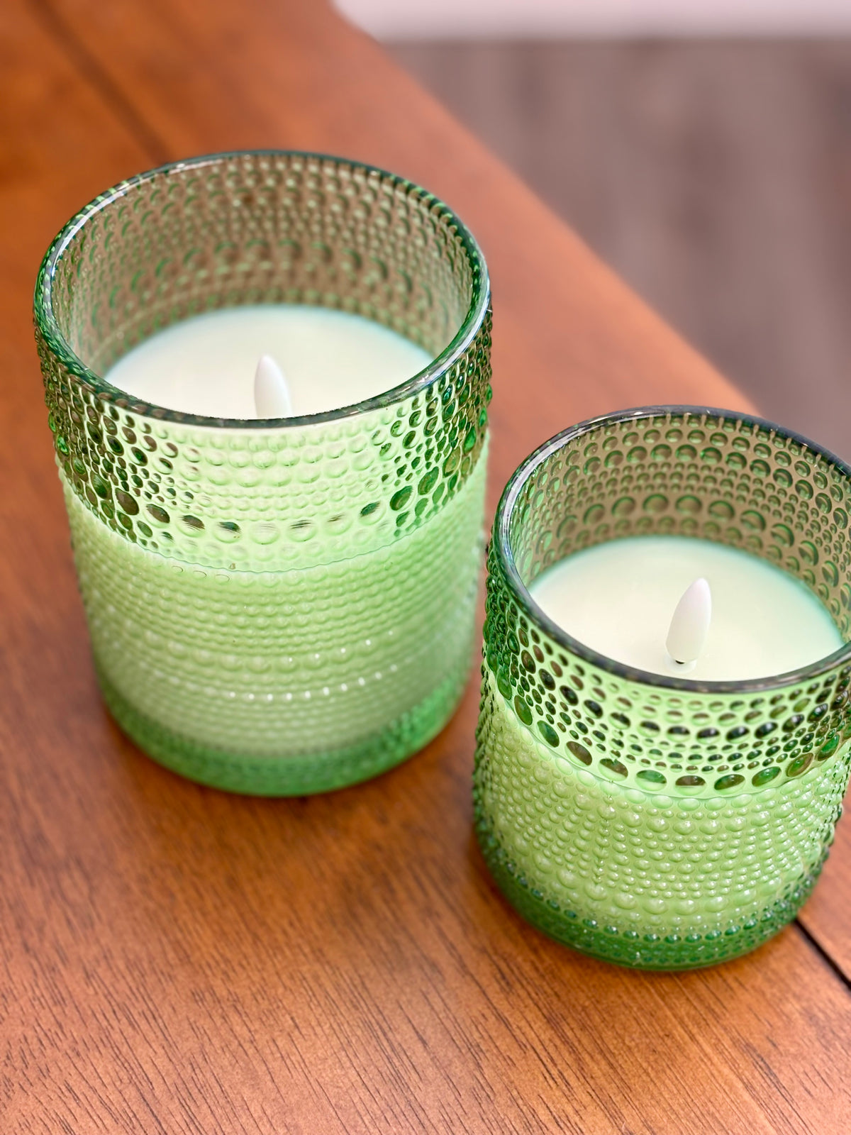Pine Green Dotted Candle