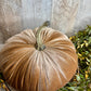 10" Beige Velvet Pumpkin