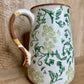 GREEN FLORAL PITCHER