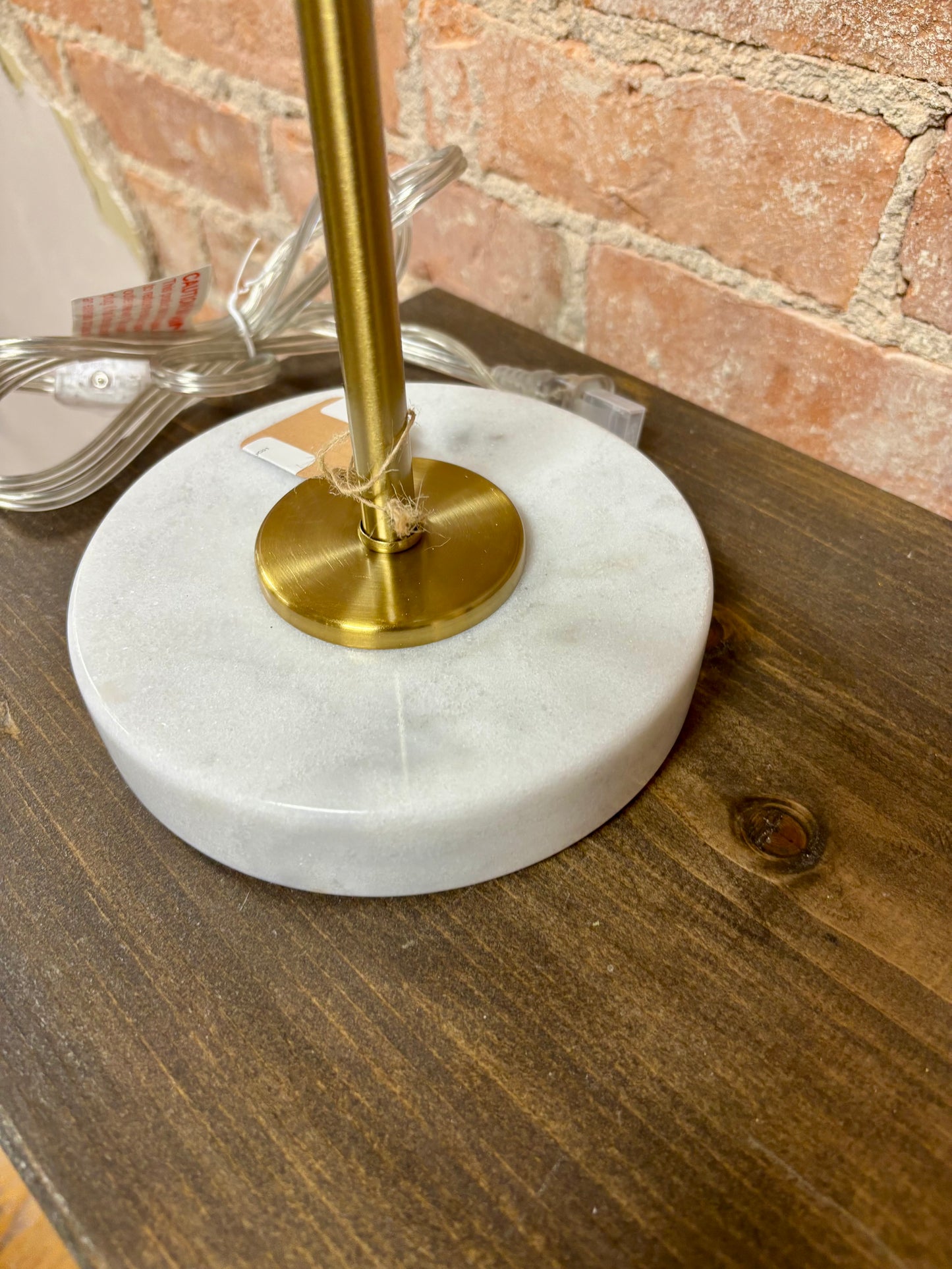 BRUSH GOLD LAMP W/ MARBLE BASE