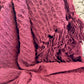 Red Textured Waffled Throw