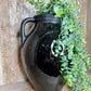 GLOSS BLACK HANDLE VASE