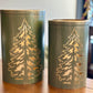 S/2 Green Tin Tree Lantern
