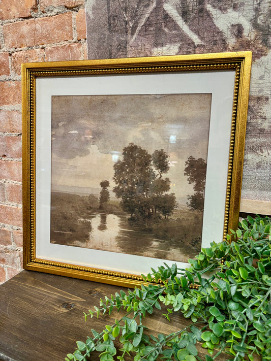 RIVER SCENE FRAMED PRINTS