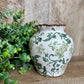 GREEN FLORAL VASE