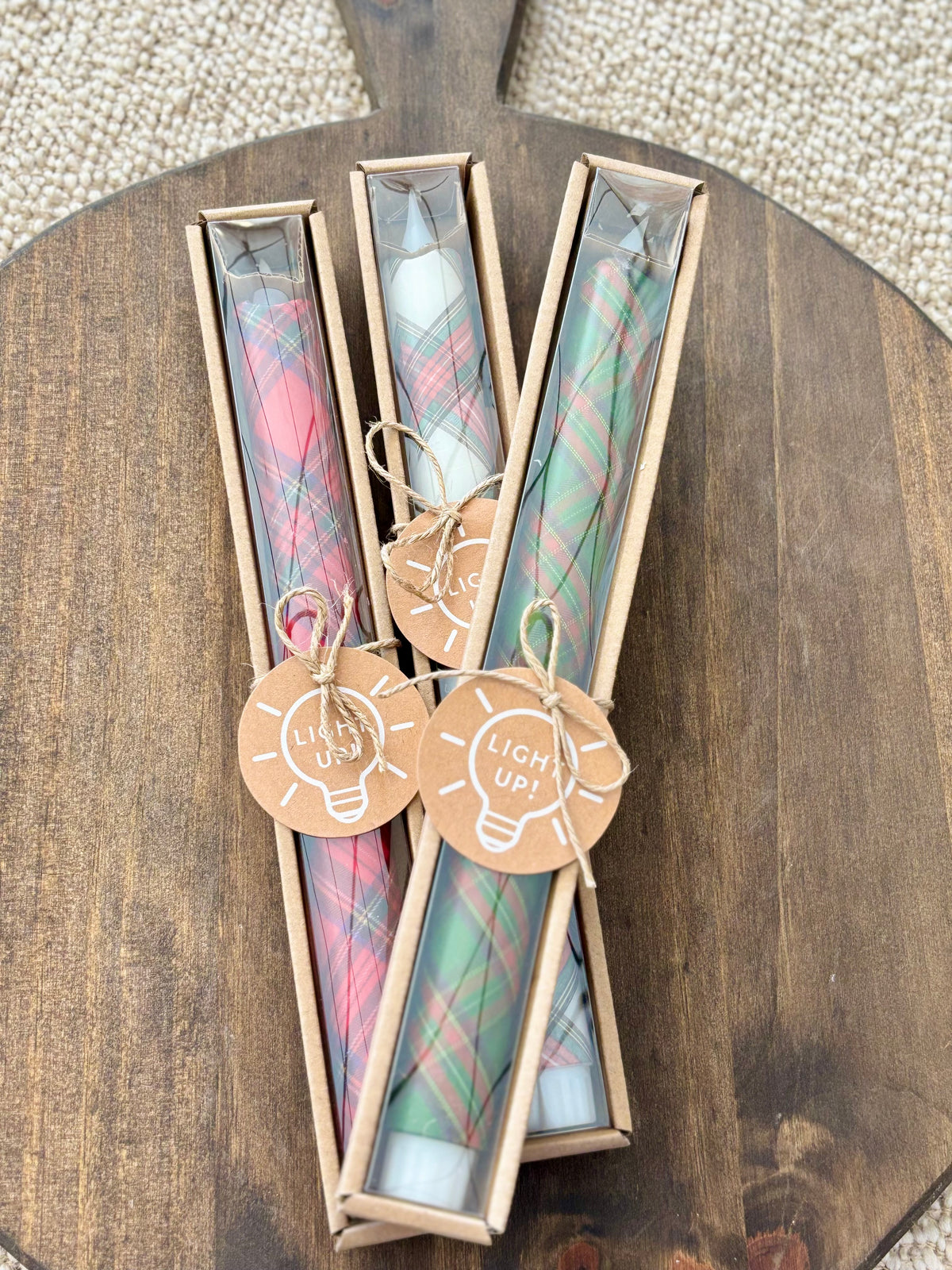 Tartan Tapper Candles