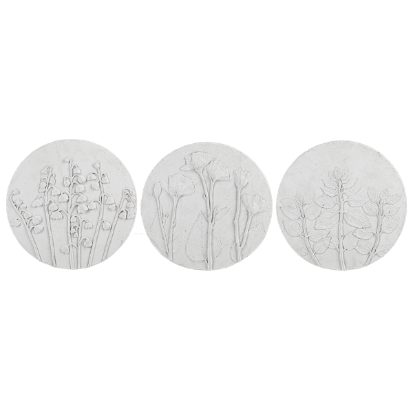 Round Debossed Botanical Wall Decor