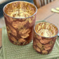 Glass Leaf Candle Holder
