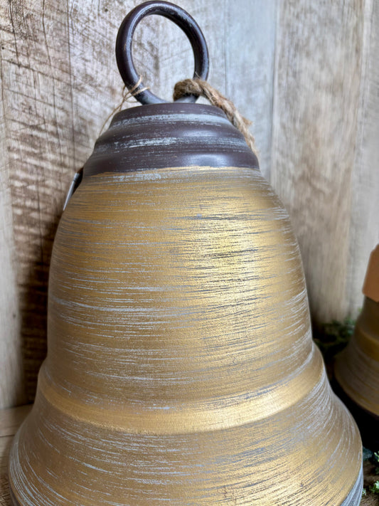 S/2 GOLD ANTIQUE BELLS