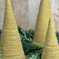 S/3 GOLD VELVET CONE TREES