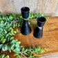 S/2 BLK CANDLE STANDS