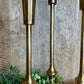 S/3 GOLD FINISH CANDLE PILLARS