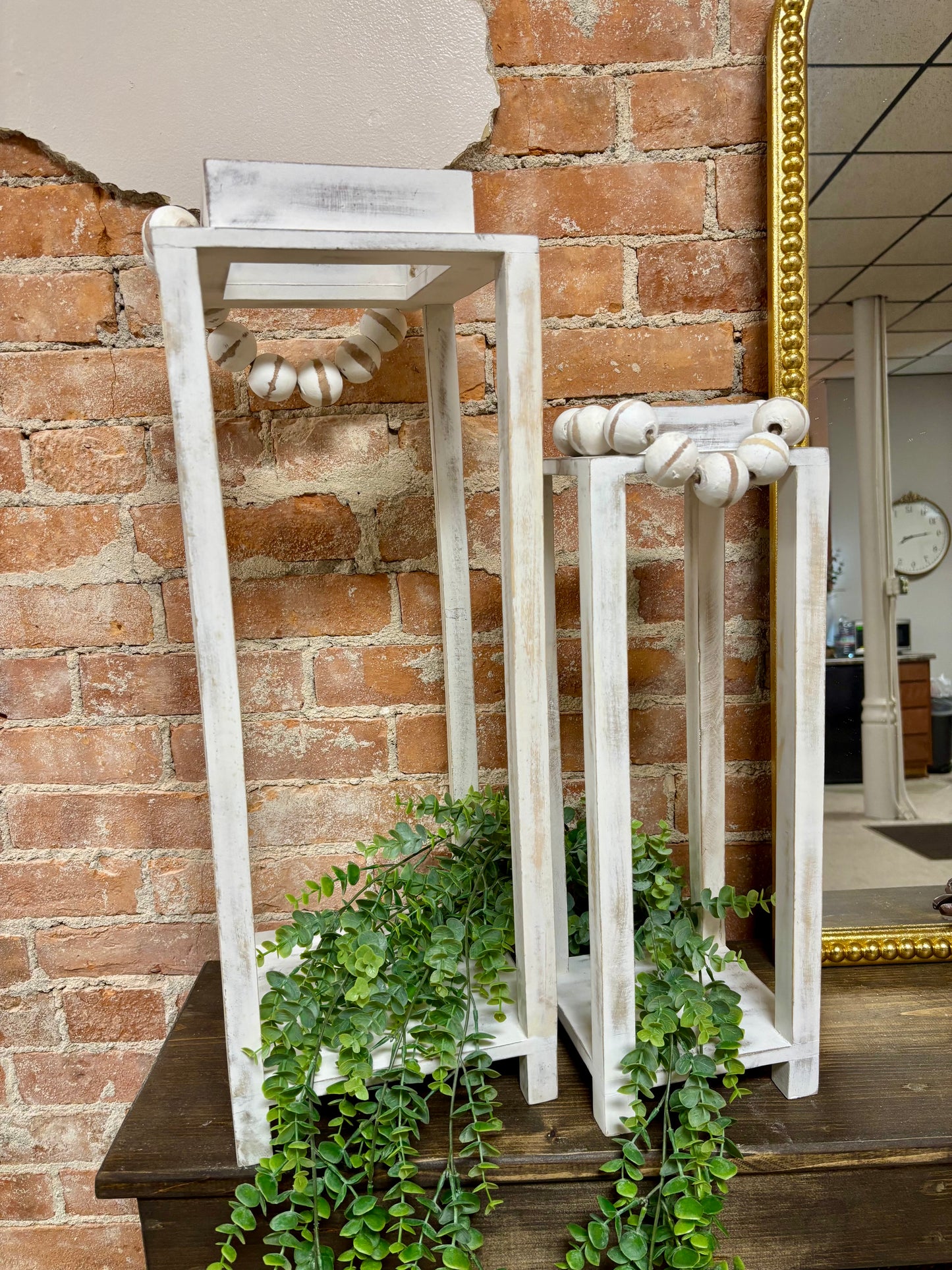 White Beaded Handle Lantern