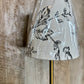 LED LAMP W/ IVORY FLORAL LAMPSHADE