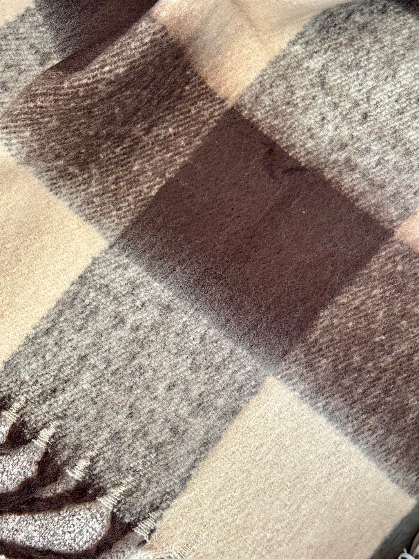 Brown Check Throw