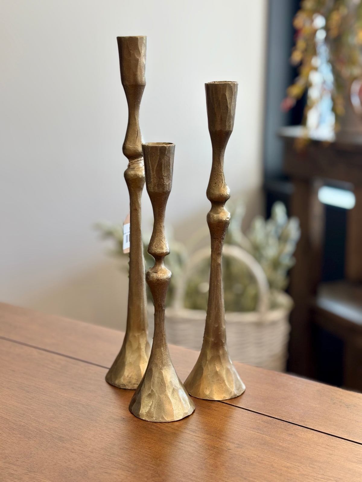 S/3 Brass Taper Candle Holders