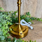 LED LAMP W/ IVORY FLORAL LAMPSHADE